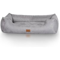 Knuffelwuff Hundebett Dreamline aus Velours grau XXL von Knuffelwuff