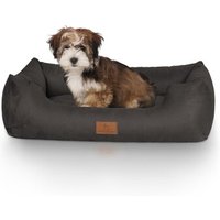 Knuffelwuff Hundebett Dreamline aus Velours schwarz M-L von Knuffelwuff