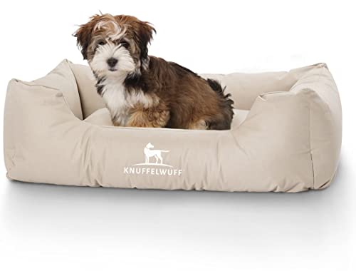 Knuffelwuff Hundebett Finlay aus Nylongewebe M-L 85 x 63cm Beige von Knuffelwuff