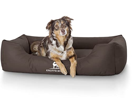 Knuffelwuff Hundebett Finlay aus Nylongewebe Übergröße XXXL 155 x 105cm Braun - Hundesofa mit erhöhte Ränder und abnehmbarem Bezug - leicht zu reinigen - für große, mittelgroße und kleine Hunde von Knuffelwuff