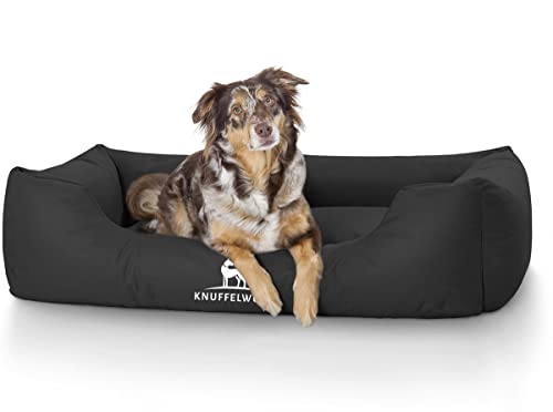 Knuffelwuff Hundebett Finlay aus Nylongewebe Übergröße XXXL 155 x 105cm Schwarz - Hundesofa mit erhöhte Ränder und abnehmbarem Bezug - leicht zu reinigen - für große, mittelgroße und kleine Hunde von Knuffelwuff