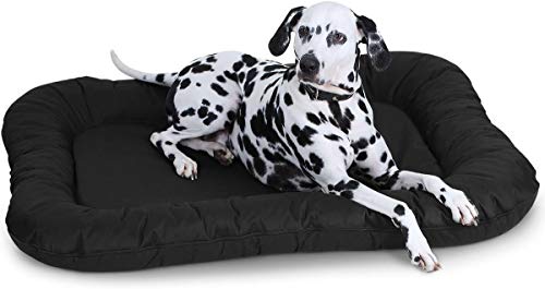 Knuffelwuff Hundebett Lucky In und Outdoor Hundekissen Hundesofa Hundekörbchen Hundekorb, Übergröße XXXL Schwarz von Knuffelwuff