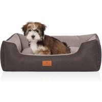 Knuffelwuff Hundebett Luke aus Velours mit feinem Handwebcharakter schwarz/ grau M-L Knuffelwuff Hundebett Luke aus Velours mit feinem Handwebcharakter schwarz/ grau M-L von Knuffelwuff