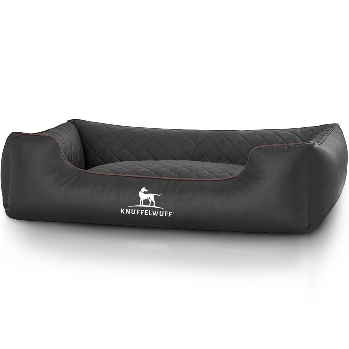 Knuffelwuff Hundebett Milan schwarz M-L 85x63cm von Knuffelwuff