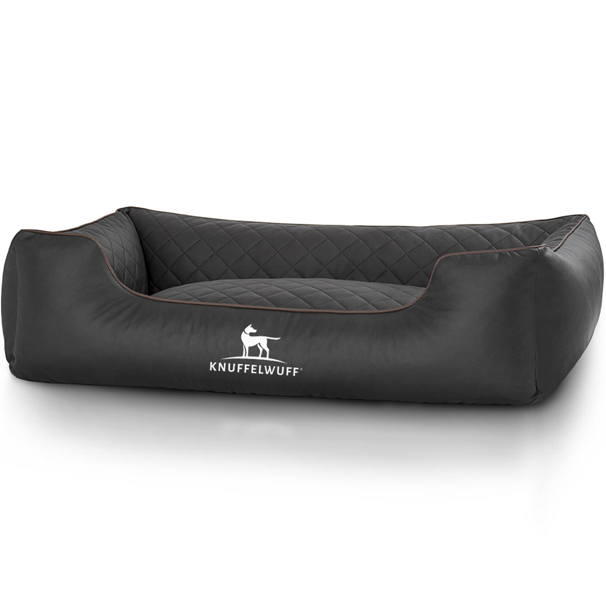 Knuffelwuff Hundebett Milan schwarz XL 105x75cm von Knuffelwuff