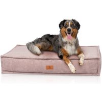 Knuffelwuff Hundekissen Lesedi aus Cord mit Handwebcharakter rosa M-L von Knuffelwuff