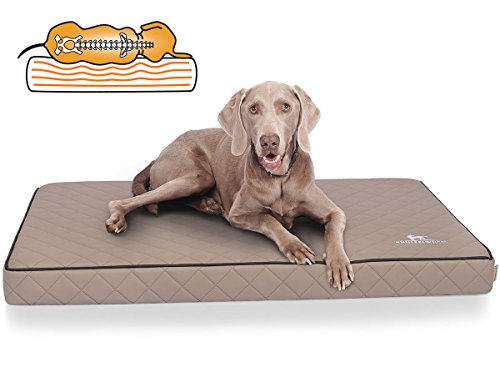 Knuffelwuff Orthopädische Hundematte Juna Hundebett aus laser gestepptem Kunstleder waschbar Hunde ortho orthopädisch memory 78x65cm Grau von Knuffelwuff