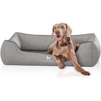 Knuffelwuff Orthopädisches Hundebett Amelie aus Velours mit Handwebcharakter grau XXL Knuffelwuff Orthopädisches Hundebett Amelie aus Velours mit Handwebcharakter grau XXL von Knuffelwuff