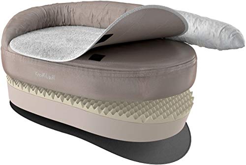 Knuffelwuff Orthopädisches Hundebett Jessy waschbar Hunde ortho bed Hundesofa Hundekorb Hundekörbchen orthopädisch memory Beige 4XL Übergröße 155 x 105cm von Knuffelwuff