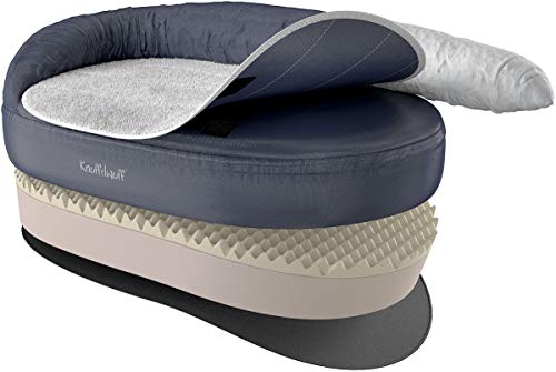 Knuffelwuff Orthopädisches Hundebett Jessy waschbar Hunde ortho bed Hundesofa Hundekorb Hundekörbchen orthopädisch memory Grau 4XL Übergröße 155 x 105cm von Knuffelwuff