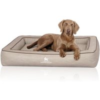 Knuffelwuff Orthopädisches Hundebett aus Laser gestepptem Kunstleder Montego grau M-L Knuffelwuff Orthopädisches Hundebett aus Laser gestepptem Kunstleder Montego grau M-L von Knuffelwuff