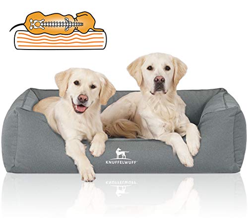 Knuffelwuff Orthopädisches Wasserabweisendes Hundebett Leon XL 105 x 75cm Petrol von Knuffelwuff