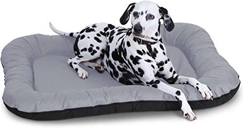 Knuffelwuff Wasserfestes In und Outdoor Hundebett Lucky aus Nylongewebe XXL 118 x 85cm Grau - abnehmbarer Bezug - waschbar - für große, mittelgroße und kleine Hunde von Knuffelwuff