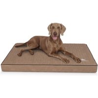 Knuffelwuff orthopädische Hundematte Palomino aus laser-gestepptem Kunstleder braun/ beige XL von Knuffelwuff