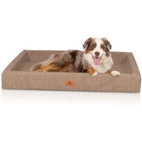 Knuffelwuff orthopädisches Hundebett Austin aus Kunstleder braun/ beige XL von Knuffelwuff