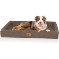 Knuffelwuff orthopädisches Hundebett Austin aus Kunstleder braun XXL von Knuffelwuff