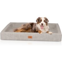 Knuffelwuff orthopädisches Hundebett Austin aus Kunstleder grau XXXL von Knuffelwuff