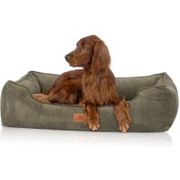 Knuffelwuff orthopädisches Hundebett aus Cord mit Handwebcharakter Nunavut khaki XL von Knuffelwuff