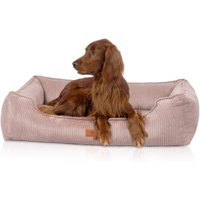 Knuffelwuff orthopädisches Hundebett aus Cord mit Handwebcharakter Nunavut rosa M-L von Knuffelwuff