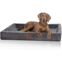 Knuffelwuff orthopädisches Hundebett aus Cord mit Handwebcharakter Santiago grau M-L Knuffelwuff orthopädisches Hundebett aus Cord mit Handwebcharakter Santiago grau M-L von Knuffelwuff