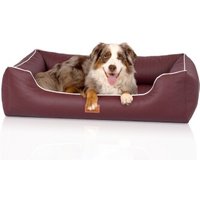 Knuffelwuff orthopädisches Hundebett aus Kunstleder Lovelock bordeaux XL von Knuffelwuff