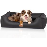 Knuffelwuff orthopädisches Hundebett aus Kunstleder Lovelock schwarz XXL von Knuffelwuff