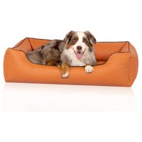 Knuffelwuff orthopädisches Hundebett aus Kunstleder Lovelock terracotta XXL von Knuffelwuff