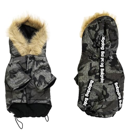 Winter Warm Hundekleidung Winddichte Hundejacke Dicker Hundemantel Haustier Kostüm(Grau,M) von KoKoBin