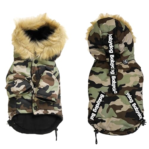 Winter Warm Hundekleidung Winddichte Hundejacke Dicker Hundemantel Haustier Kostüm(Grün,XL) von KoKoBin