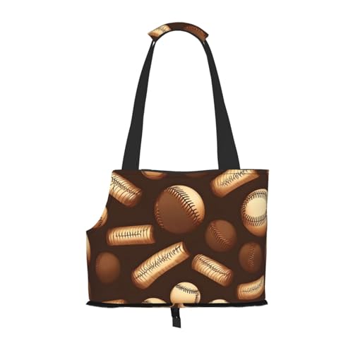 Hundetragetasche für kleine Hunde und Katzen, Retro-Baseball-Design, mit großen Taschen, für Reisen im Freien von KoNsev