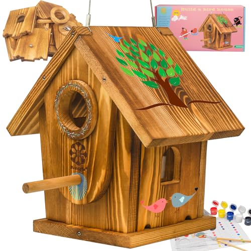 Vogelhaus-Set aus Holz, für Jugendliche und Erwachsene, natürliches Kiefernholz, tolles Geschenk für Geburtstage, Feiertage und jeden Anlass von Koangle