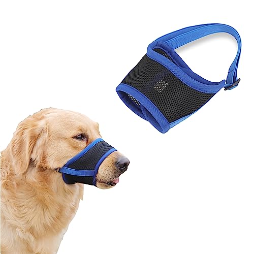 KOBOKO Maulkorb Hund, Atmungsaktiv Maulkorb für Hunde, Maulkorb Mittlere Hunde, Anti Bite, Anti-Barking, Maulkörbe für Hunde, Maulkorb kleine Hunde, Maulkorb Hund, Giftköderschutz Hund（M, Blau） von Koboko