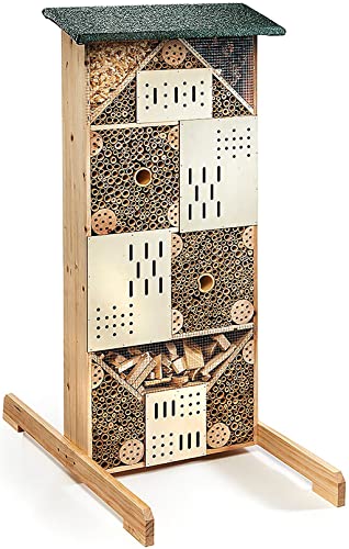 Kobolo Insektenhotel Insektenhaus Villa aus Holz - inkl Füllung - 49x26x107 cm - Groß XXL von Kobolo