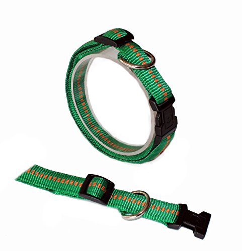 Koch G3301512 Nylon-Halsband gepolstert mit Klickverschluss stufenlos verstellbar, S, grün von Koch