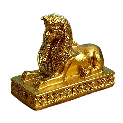 Kocris Casa Aquarium Sphinx Löwe Aquarium Dekorationen Antike Ägypten Reptilien Schildkröte Eidechse Spinne Tanks Terrarium Ägyptische Dekor Ornament Haustier Gold von Kocris Casa