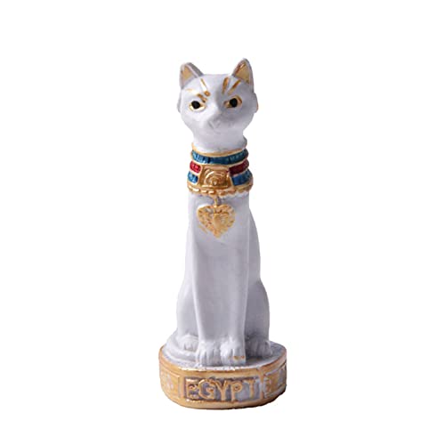 Kocris Casa Bastet Terrarium Alte Ägypten Reptilien Tank Terrarium Dekorationen Katze Göttin Skulptur Figur Statue Schildkröte Tanks Ägyptische Tempel Dekor Ornament Aquarium Weiß Klein von Kocris Casa