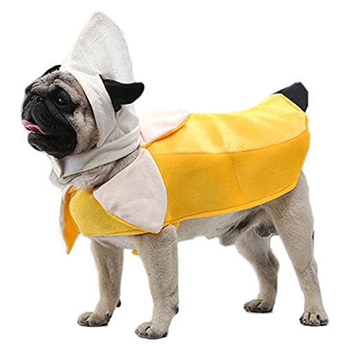 Kodervo Bananen-Hundekostüm, lustiges Halloween-Hundekostüm, Obstform, Bananen-Cosplay-Overall für kleine, mittelgroße und große Hunde, besondere Anlässe, Hundekleidung, Outfits – Kleiden Sie Ihre von Kodervo