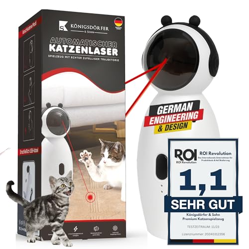 Königsdörfer & Sohn ® Premium Katzenspielzeug Automatischer Laserpointer für Katzen - Interaktivem Intelligenz Katzenspielzeug - Katzen Selbstbeschäftigung, Indoor-Zubehör von Königsdörfer & Sohn