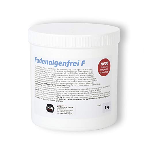 Koi Company Fadenalgenfrei F • Fadenalgenvernichter 1kg • Ganzjähriger Algenvernichter für Teich • Phosphatfreier Fadenalgenvernichter Teich von Koi Company