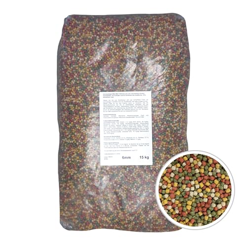 Koi Herdecke - 15 kg Fischfutter Mix für Koi's | Schwimmende Pellets von 6 mm | geeignet für Zierfische - Goldfische - Orfe - Shubunkin | 15 Kilo Pack von Koi- und Bonsaipark Herdecke