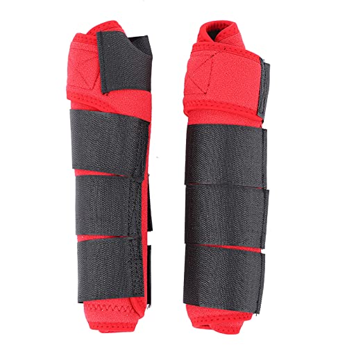 Koieam Horse Bein Wraps, 1 Paar verstellbare splatten -Beinschuhschutz -Stütze Wrap -Reitausrüstung (Red) von Koieam