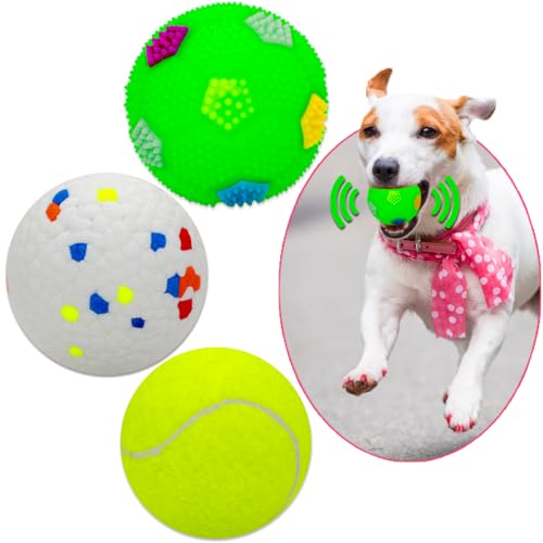 Koiladasa Ball für Hund 2 (1 x Tennis+1 x Leuchtball+1 x hochelastischer Ball) von Koiladasa