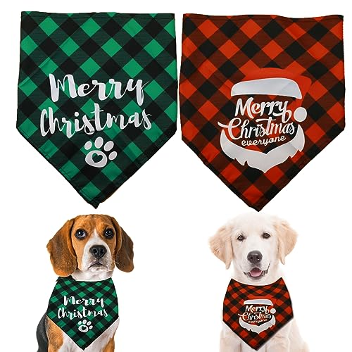 Koiladasa Hunde-Halstuch für Hunde, Weihnachten, kariert, Urlaub, Dreieckstuch für kleine bis große Welpen, Jungen, Hunde von Koiladasa