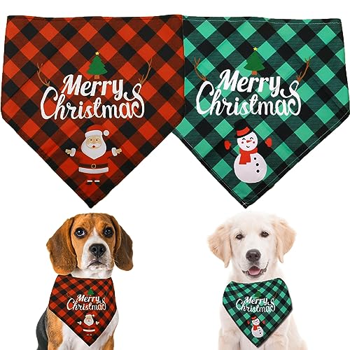 Koiladasa Weihnachtshalstücher für Hunde, kariert, Hundehalstücher für Jungen und Mädchen, Hundegeschenke für Weihnachten für kleine bis große Welpenhunde von Koiladasa