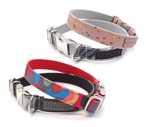 Clic Deluxe Softshell Edition - Colourful,Hundehalsband mit Klickverschluss (Diamant, L) von Koko von Knebel