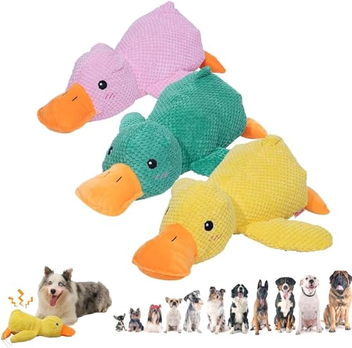 Kolarmo Zentric Quack-Quack-Ente Hundespielzeug – Zentricplush Welpenkauspielzeug, Zentric Plüsch-Hundespielzeug, quietschendes Hunde-Kauspielzeug, klassisches Enten-Hundespielzeug, Quietschspielzeug, von Kolarmo