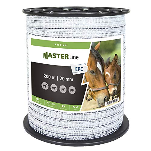 Koll Living Weidezaunband EPC-Line 200m, 20mm - ideal geeignet für die Einzäunung von Rindern, Pferden und Ponys, sowie zur Wildabwehr - geringer Widerstand 0,12 Ohm/m, dadurch besonders leitfähig von Koll Living