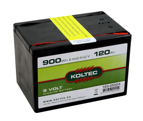 Koltec ALKALINE 120Ah - 9V, Weidezaunbatterie mit konstantem Spannu... von Koltec