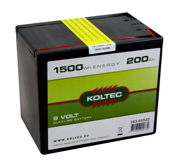 Koltec Alkaline 9V - 200Ah Weidezaunbatterie - Batterie für Weidezäune von Koltec