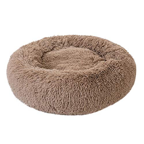 Kolylong® Hundebett,Katzenbett,rutschfeste Runde Form Weiches Donut-Haustierbett, Plüsch-Donut-Design,Flauschig, Weich,Hundekissen,Hundesofa Betten hundekorb Zwingermatten Durchmesser 40cm/50/60/77cm von Koly-Hundebett